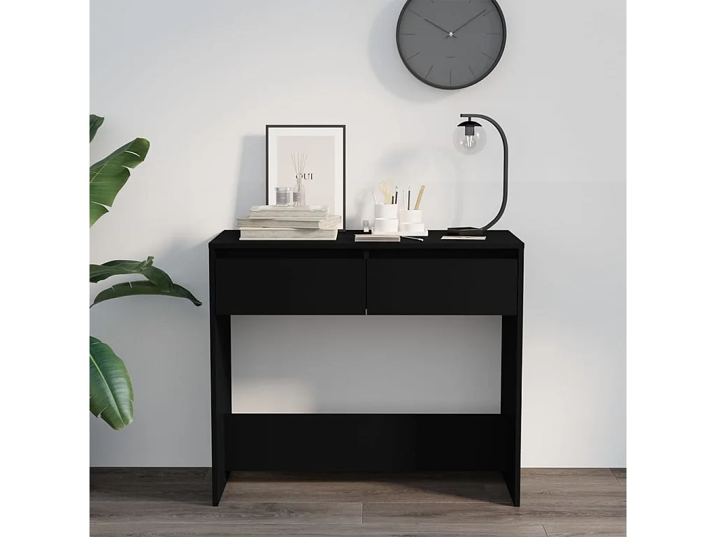 Tavolo consolle Nero 89x41x76,5 cm Acciaio
