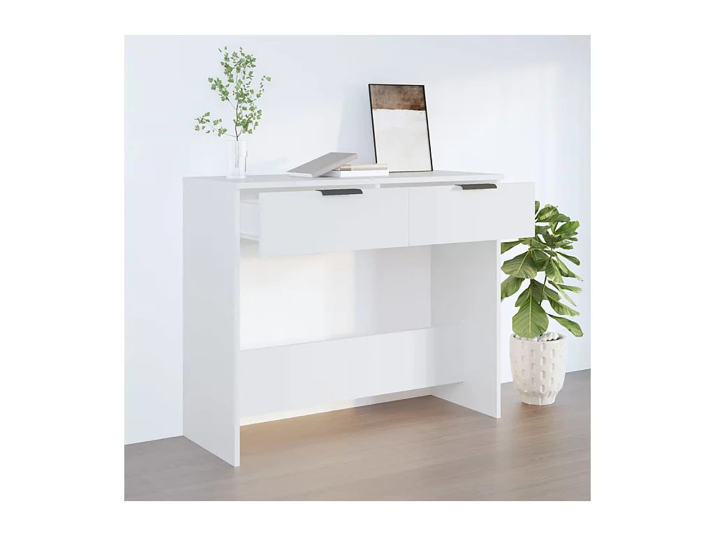 Table console Blanc 90x36x75 cm Bois d'ingénierie