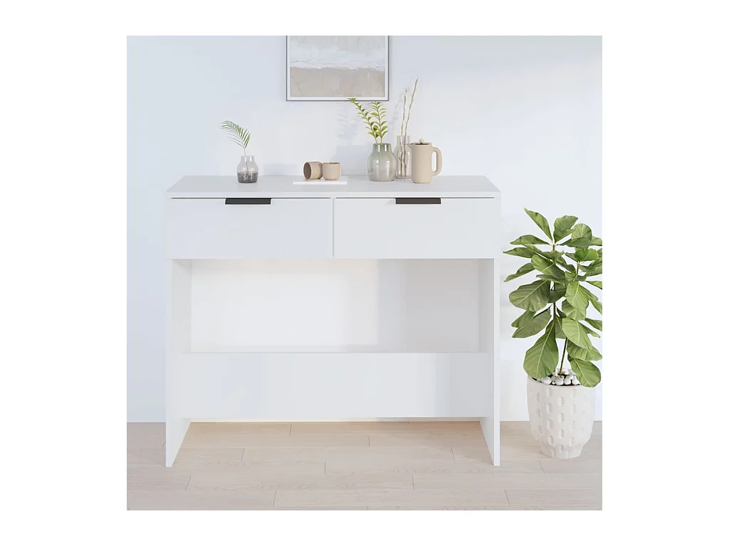 Table console Blanc 90x36x75 cm Bois d'ingénierie