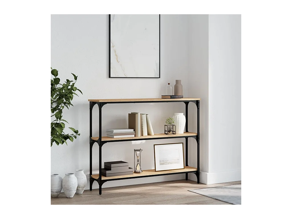 Table console chêne sonoma 100x22,5x75 cm bois d'ingénierie