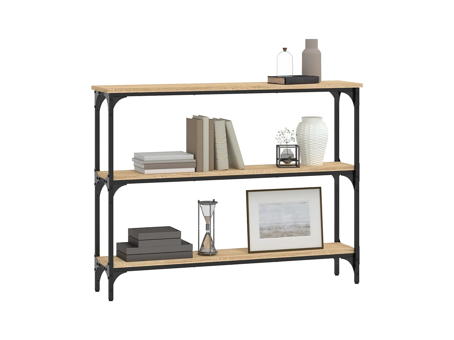 Table console chêne sonoma 100x22,5x75 cm bois d'ingénierie