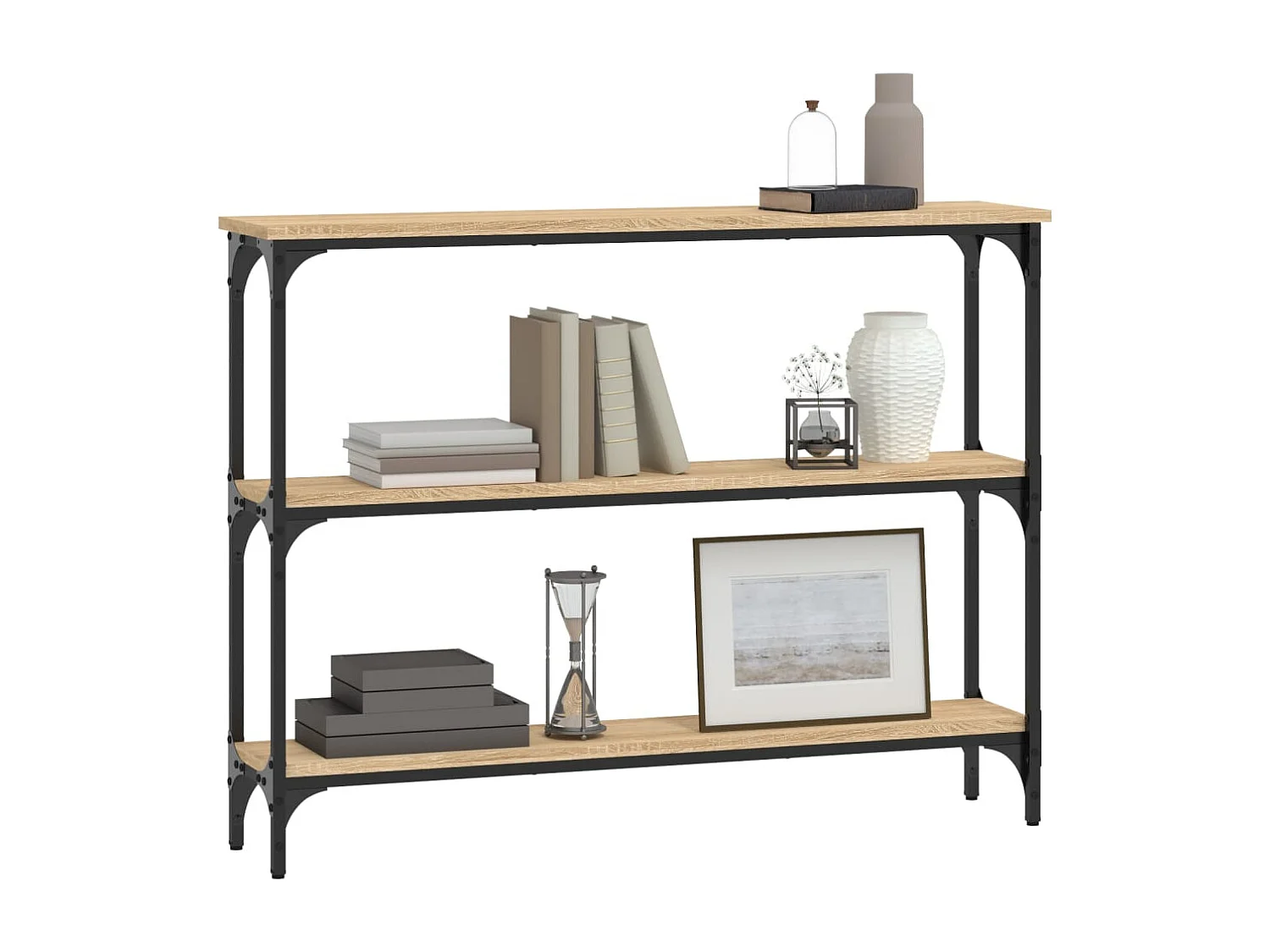 Table console chêne sonoma 100x22,5x75 cm bois d'ingénierie