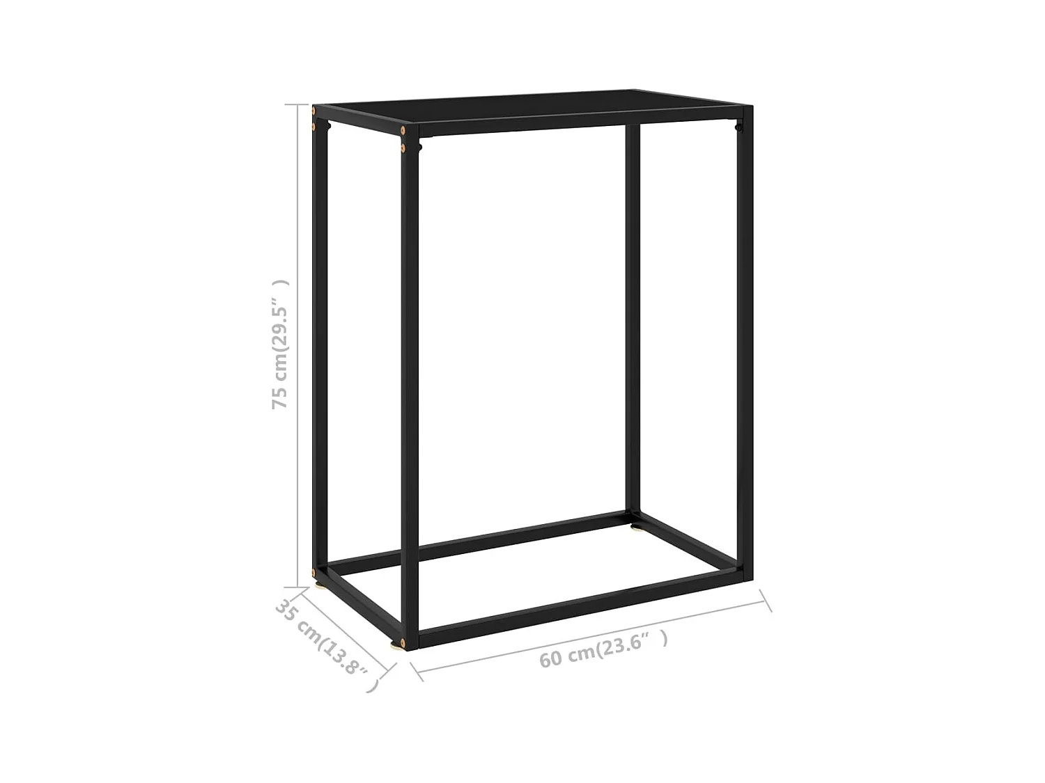 Table console Noir 60x35x75 cm Verre trempé