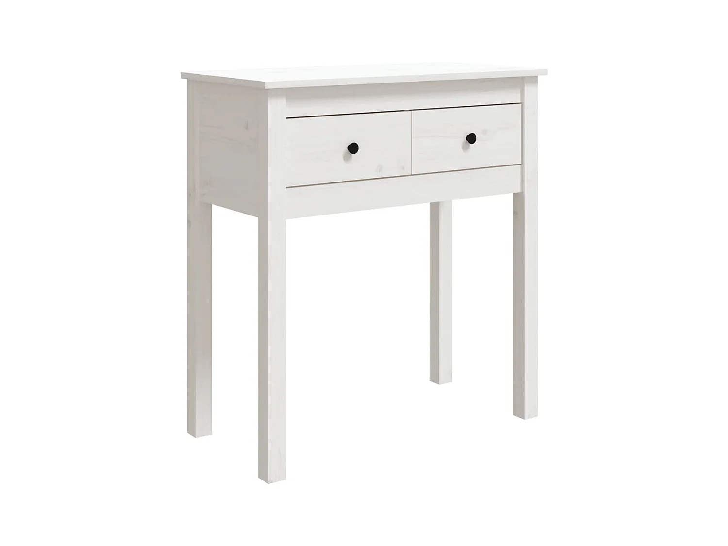 Consoletafel Wit 70x35x75 cm Massief grenenhout