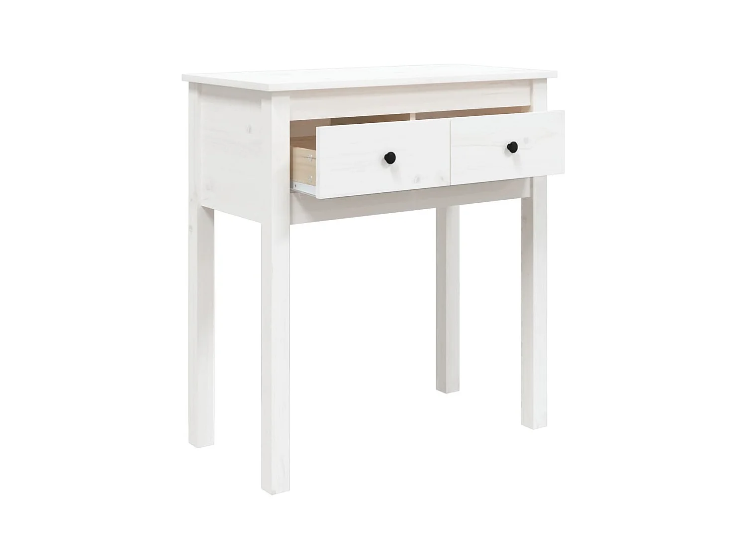 Consoletafel Wit 70x35x75 cm Massief grenenhout