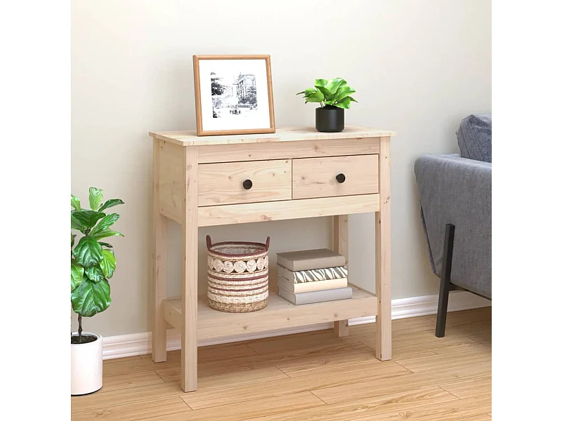 Tavolo consolle 75x35x75 cm Legno massello di pino
