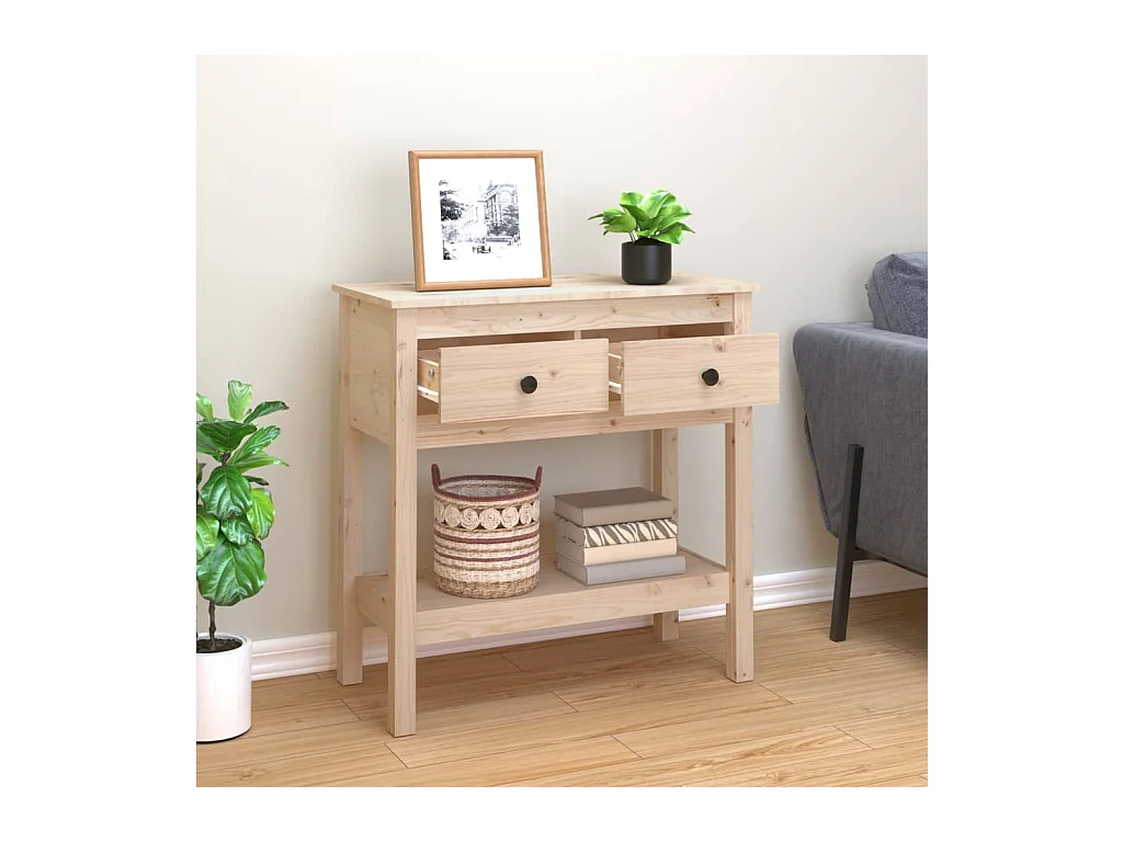 Table console 75x35x75 cm Bois massif de pin