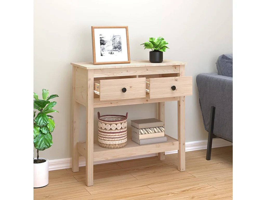 Table console 75x35x75 cm Bois massif de pin