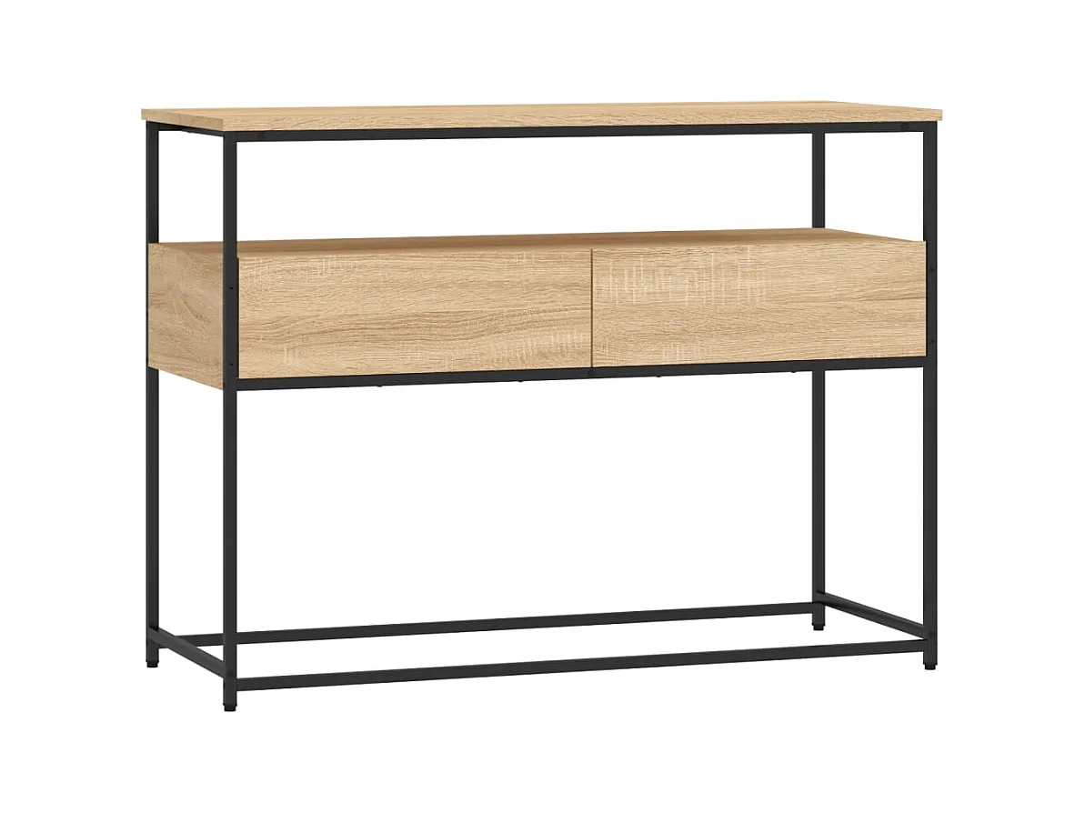 Table console chêne sonoma 100x40x75 cm bois d'ingénierie