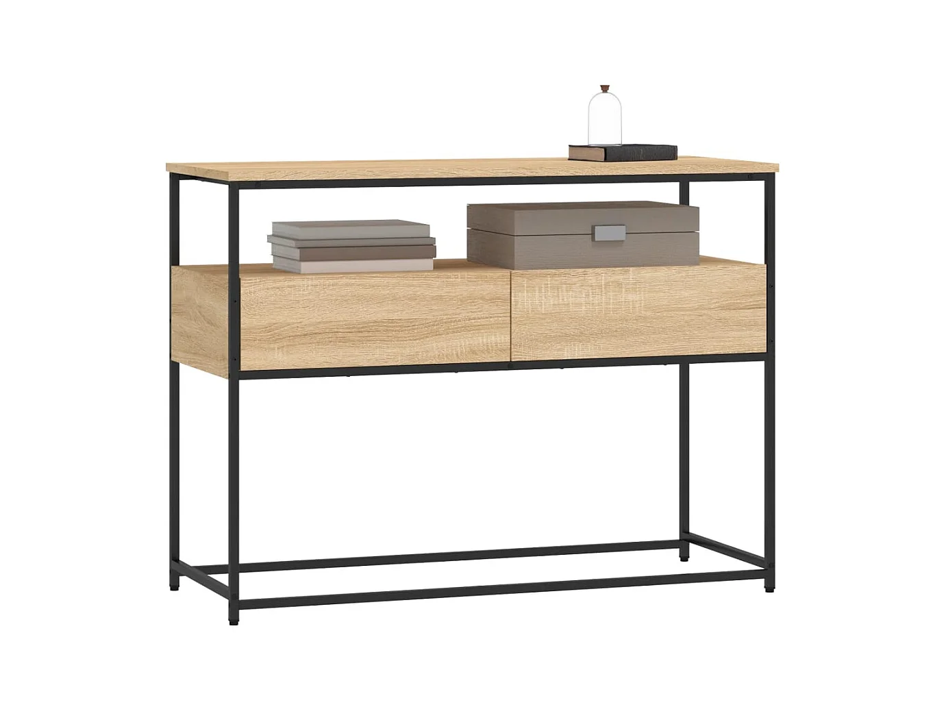 Table console chêne sonoma 100x40x75 cm bois d'ingénierie