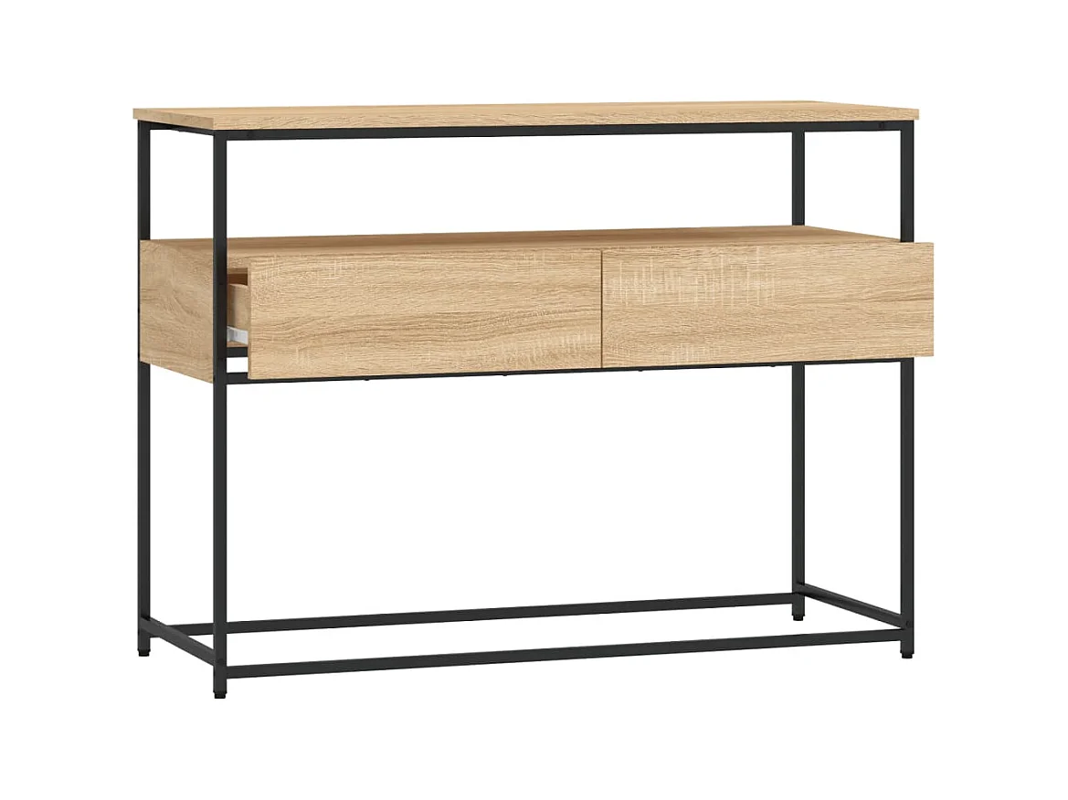 Table console chêne sonoma 100x40x75 cm bois d'ingénierie