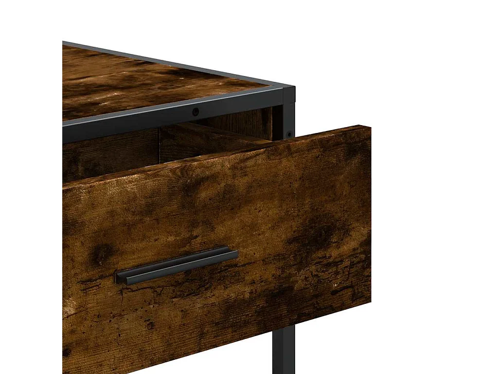 Table console chêne fumé 90x35x80 cm bois d'ingénierie