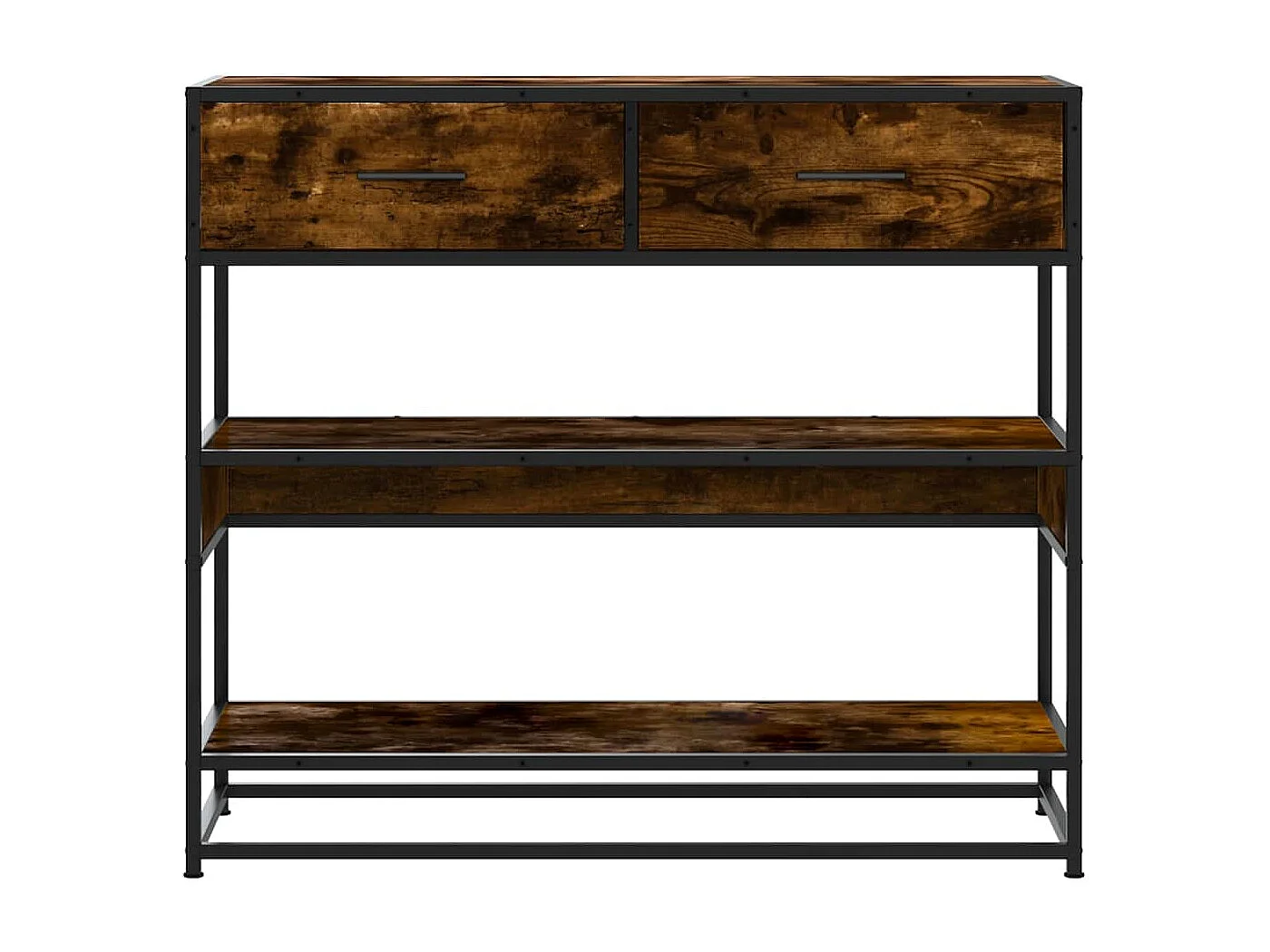 Table console chêne fumé 90x35x80 cm bois d'ingénierie