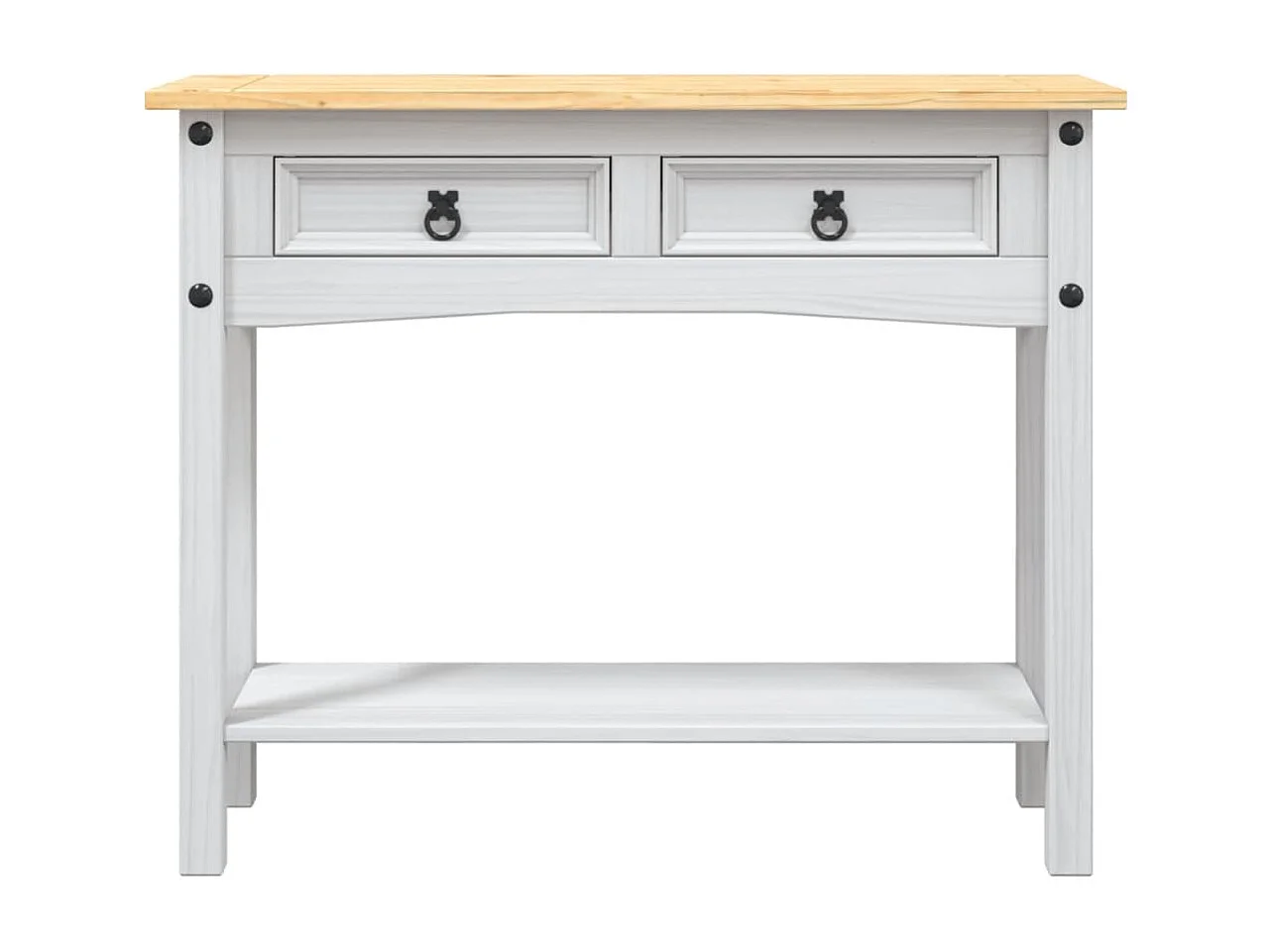 Mesa consola gama Corona Pino mexicano blanco 90x34,5x73 cm