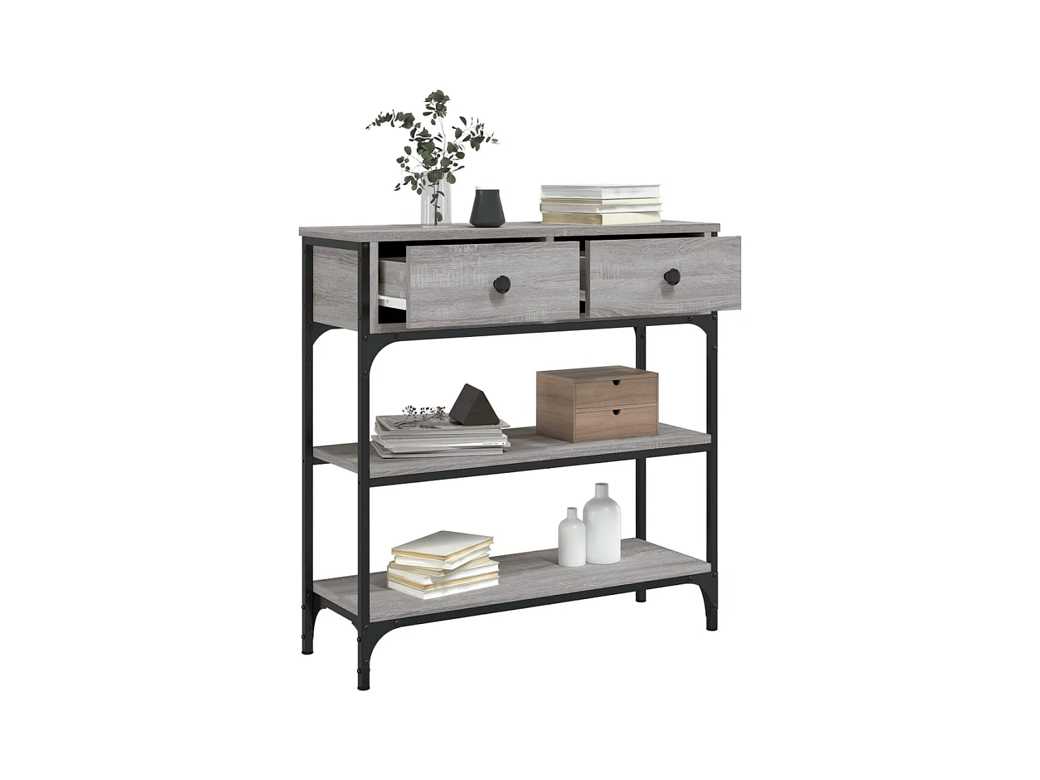 Sonoma grijze consoletafel 72,5x25x75 cm bewerkt hout