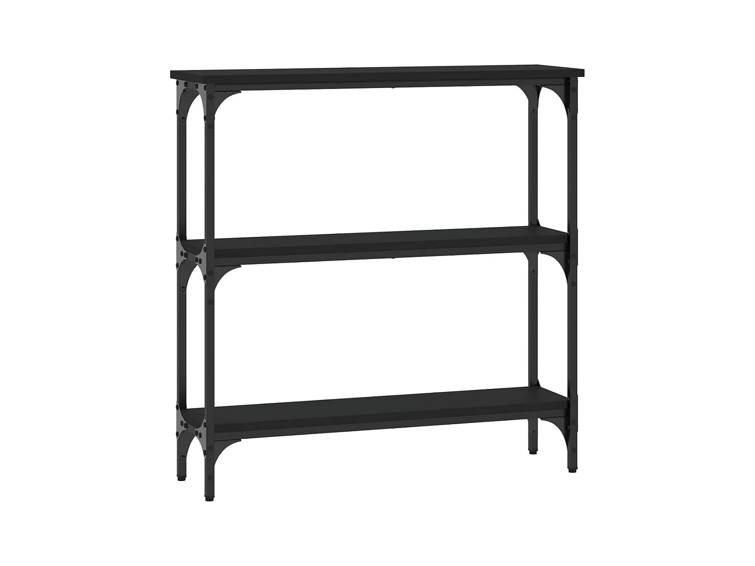 Table console noir 75x22,5x75 cm bois d'ingénierie