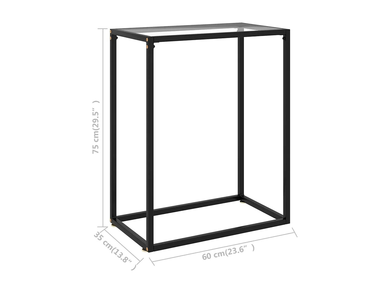 Transparante consoletafel 60x35x75 cm Gehard glas