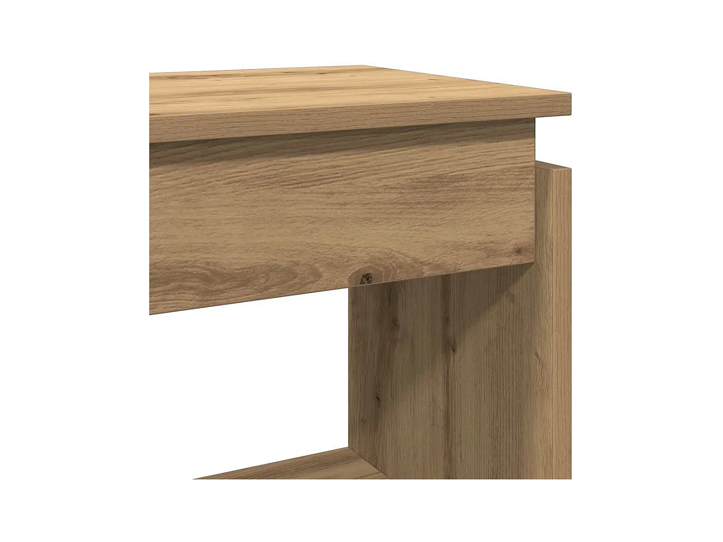 Table console chêne artisanal 80x30x80 cm bois d'ingénierie