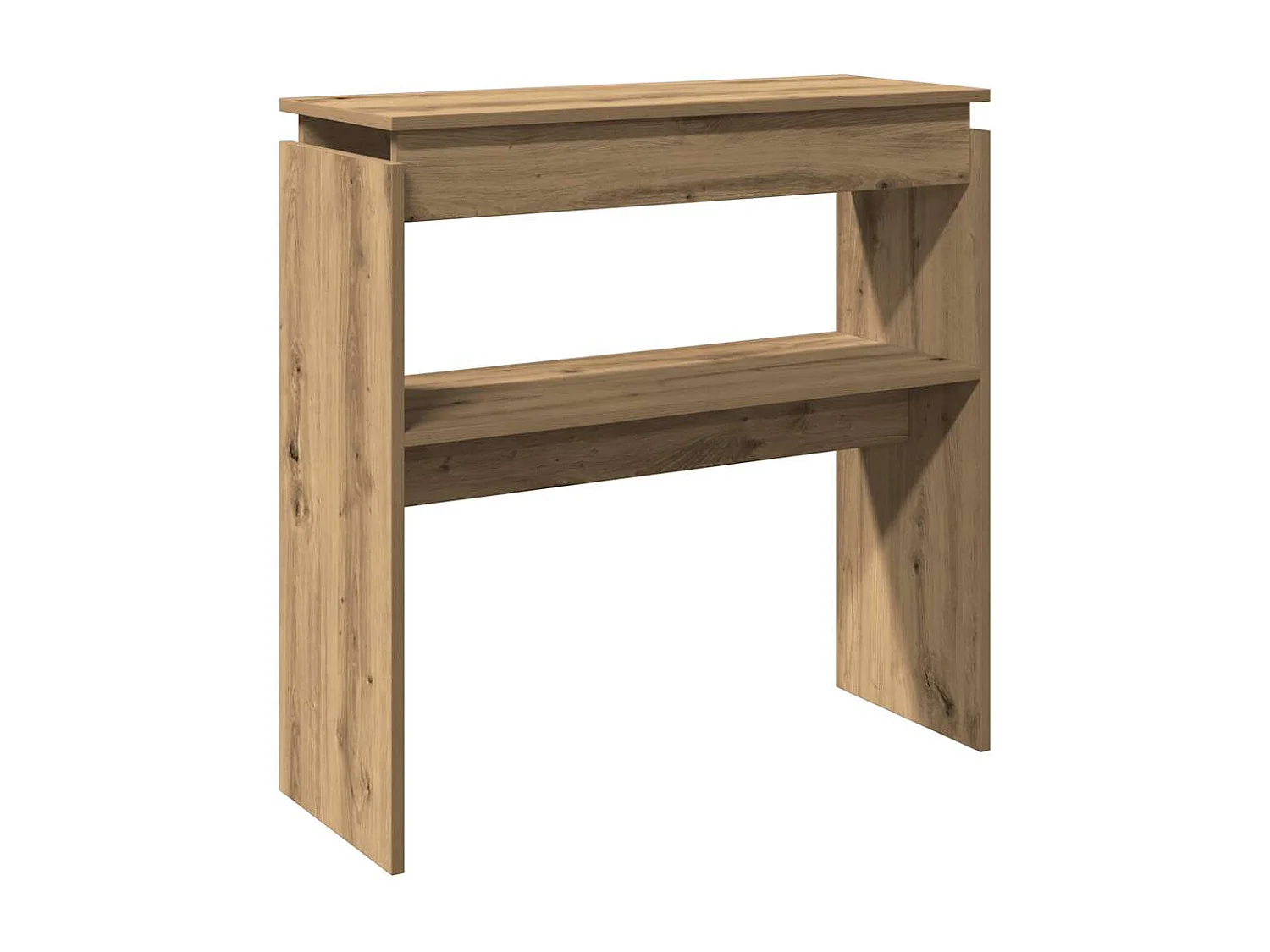 Table console chêne artisanal 80x30x80 cm bois d'ingénierie