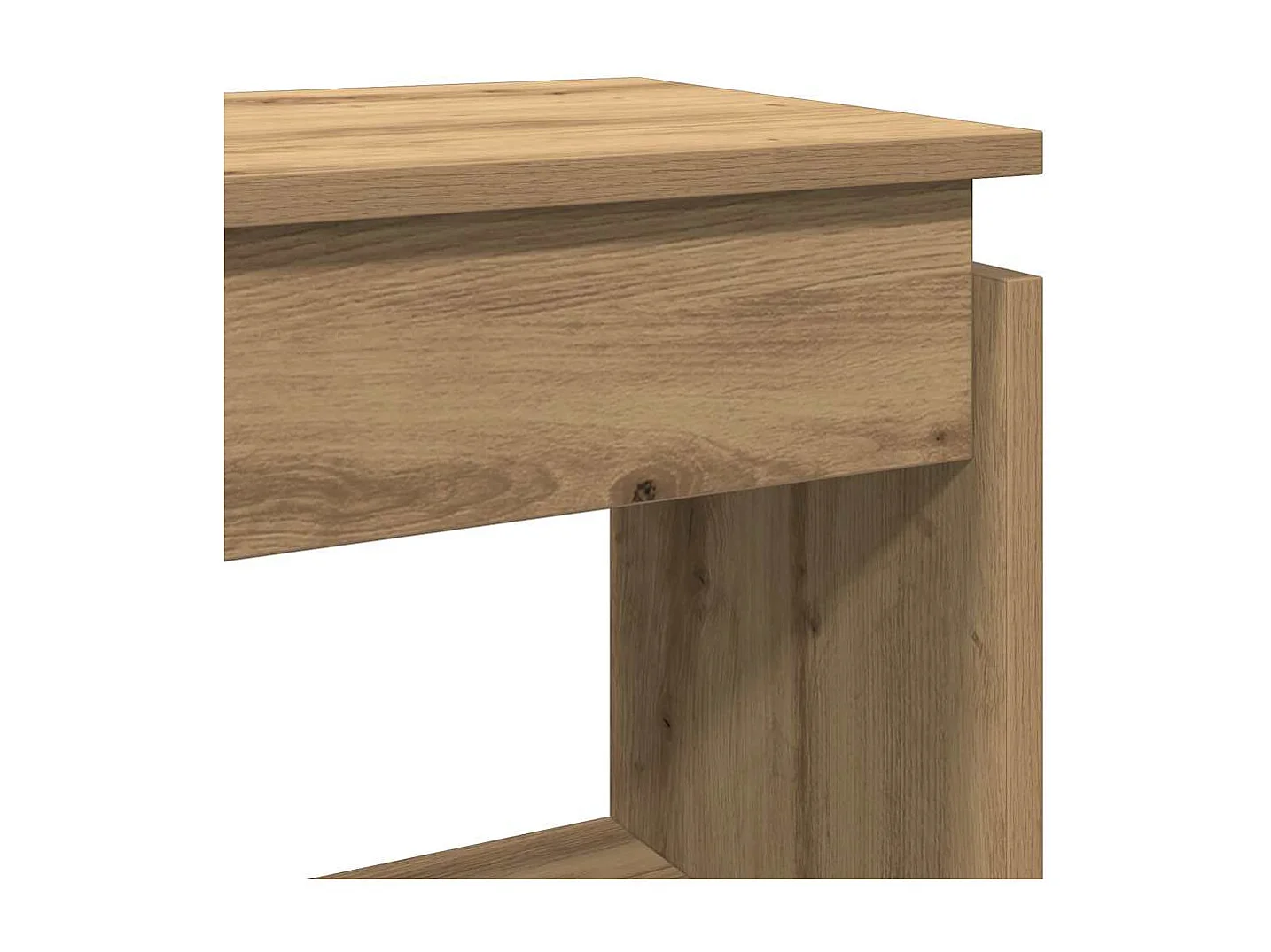 Table console chêne artisanal 80x30x80 cm bois d'ingénierie