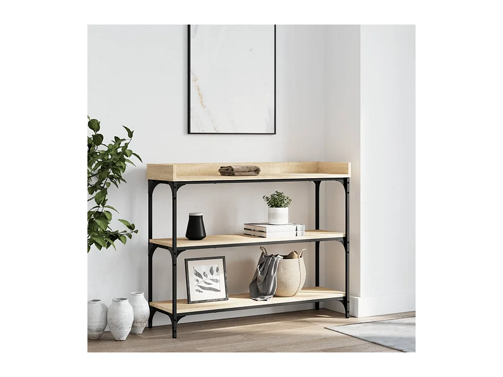 Table console avec étagères chêne sonoma 100x30x80 cm