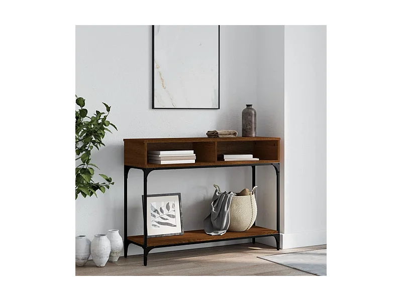 Consolle in rovere marrone 100x30,5x75 cm in legno ingegnerizzato