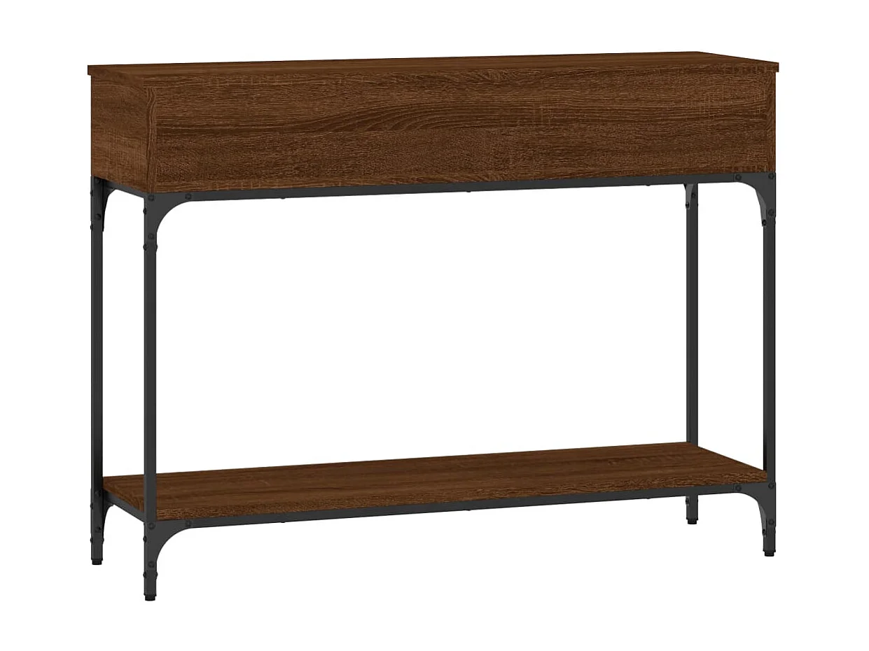 Table console chêne marron 100x30,5x75 cm bois d'ingénierie