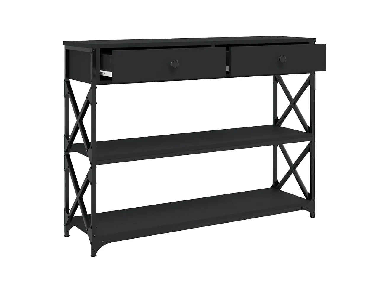 Consolle nera 100x28x75 cm in legno ingegnerizzato