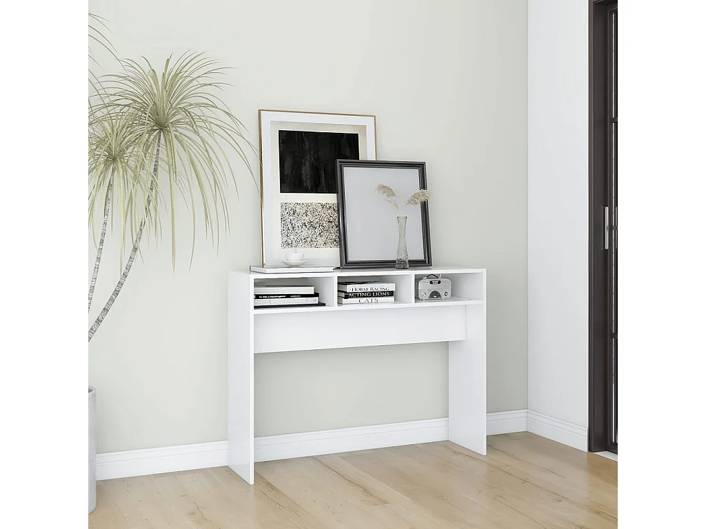 Witte consoletafel 105x30x80 cm bewerkt hout