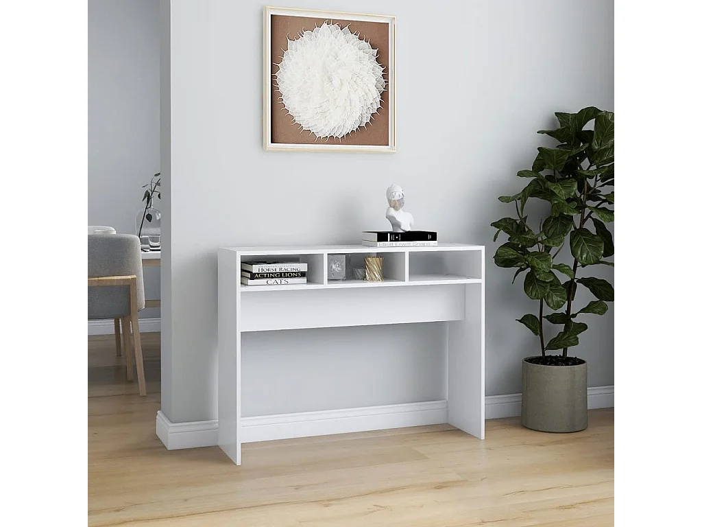 Witte consoletafel 105x30x80 cm bewerkt hout