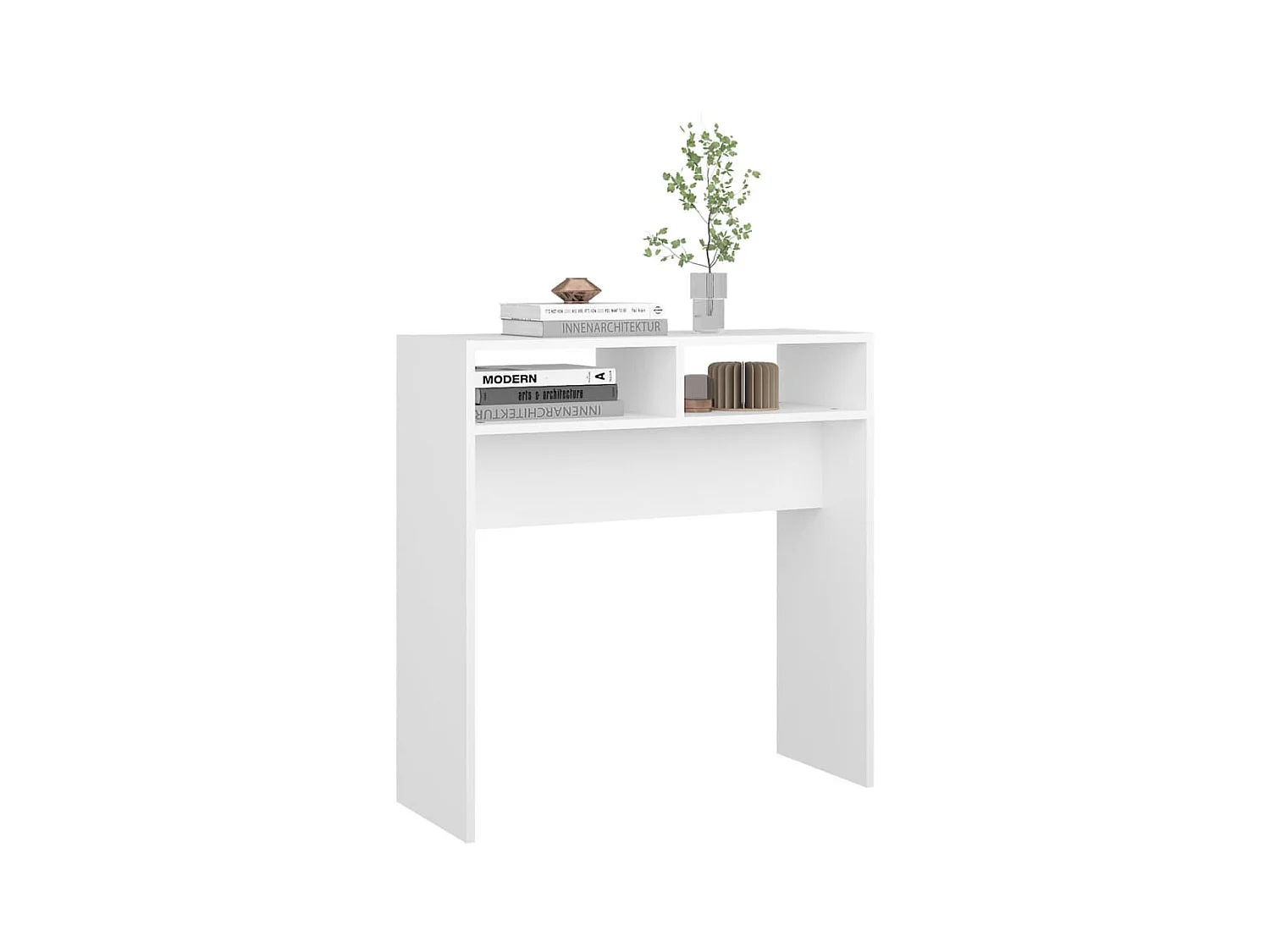 Table console blanc 78x30x80 cm bois d'ingénierie
