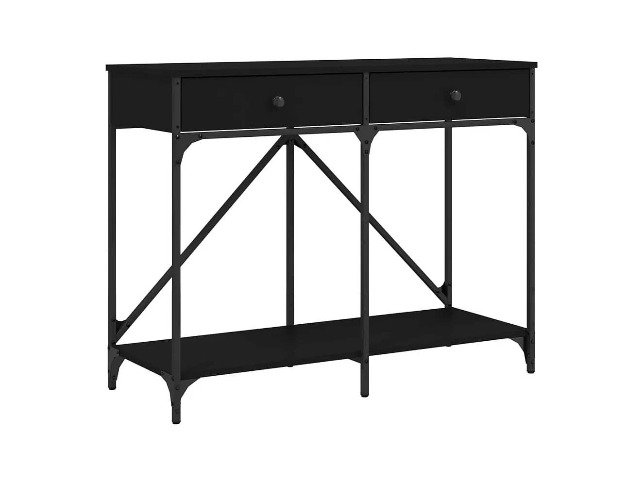 Consolle nera 100x39x78,5 cm in legno ingegnerizzato