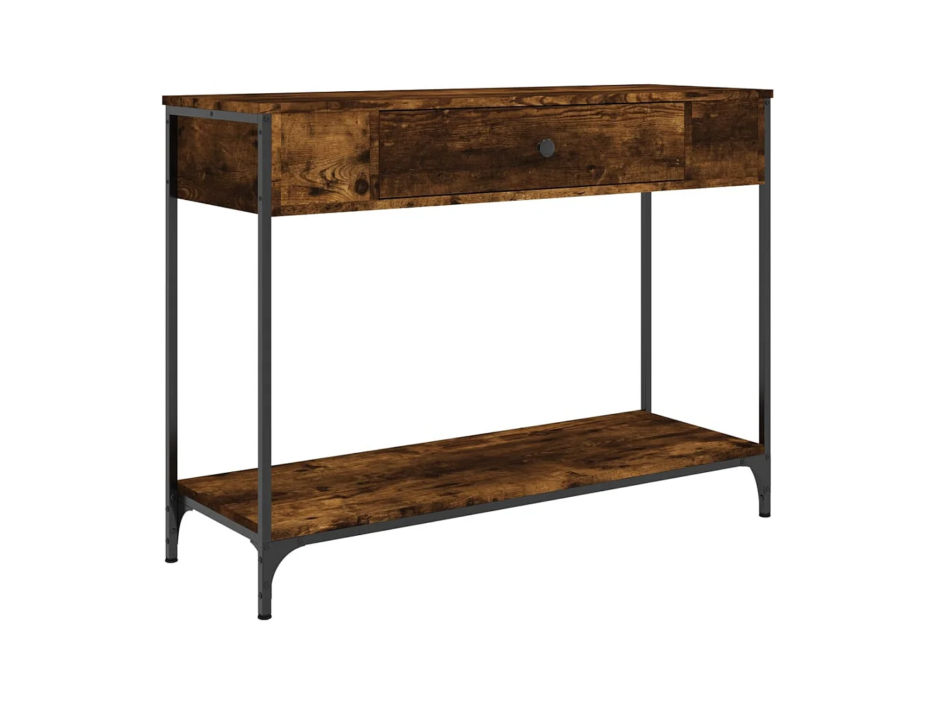 Table console chêne fumé 100x34,5x75 cm bois d'ingénierie