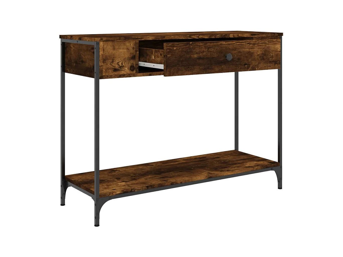 Table console chêne fumé 100x34,5x75 cm bois d'ingénierie