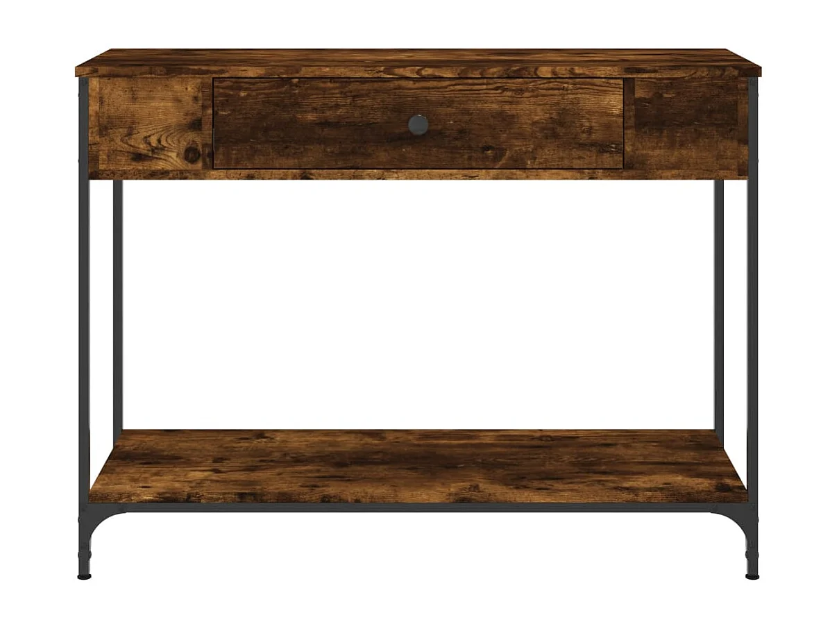 Table console chêne fumé 100x34,5x75 cm bois d'ingénierie