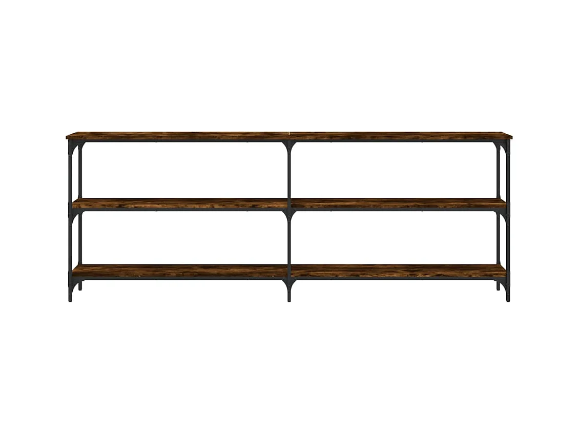 Table console chêne fumé 200x29x75 cm bois d'ingénierie