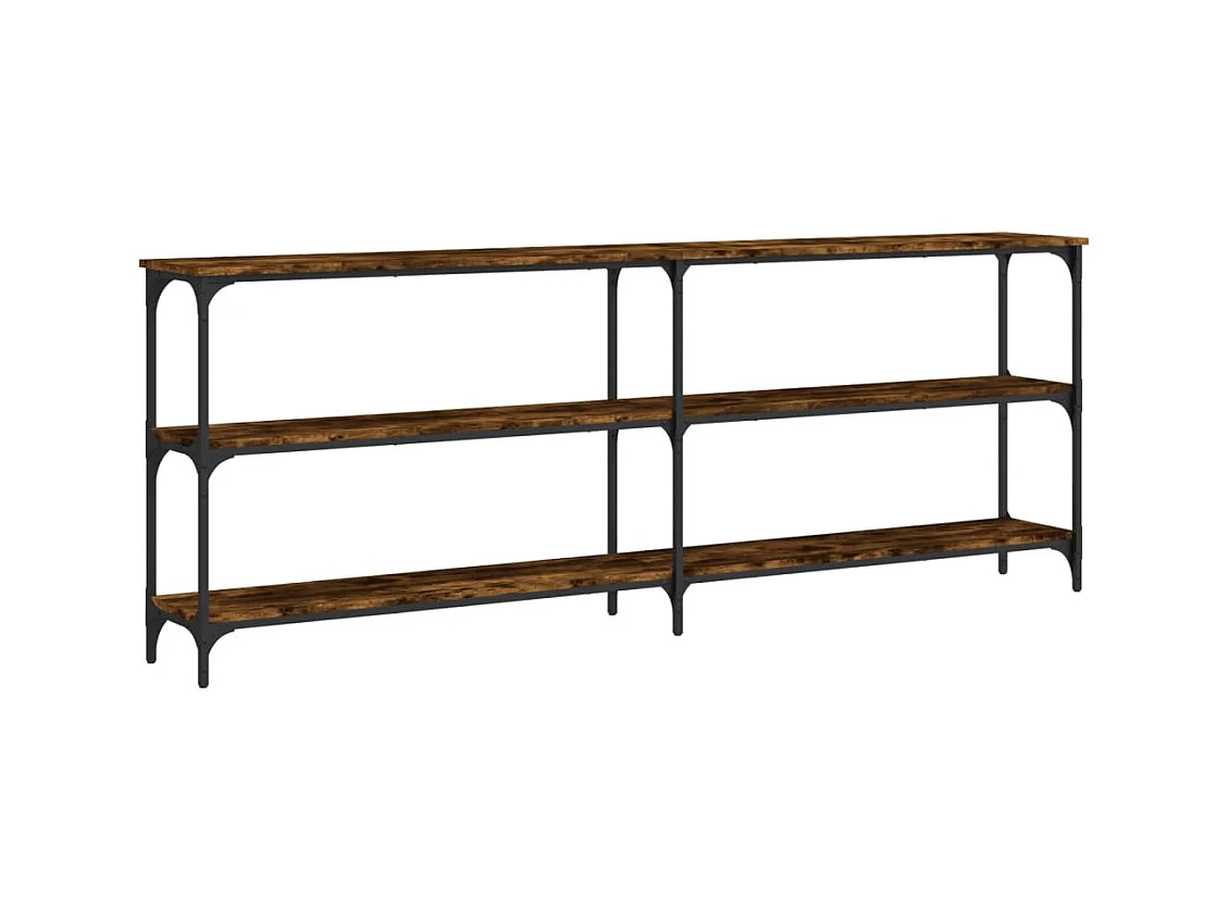 Table console chêne fumé 200x29x75 cm bois d'ingénierie