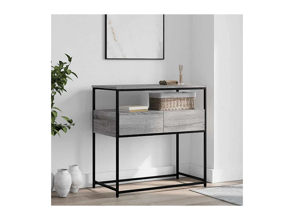 Table console sonoma gris 75x40x75 cm bois d'ingénierie