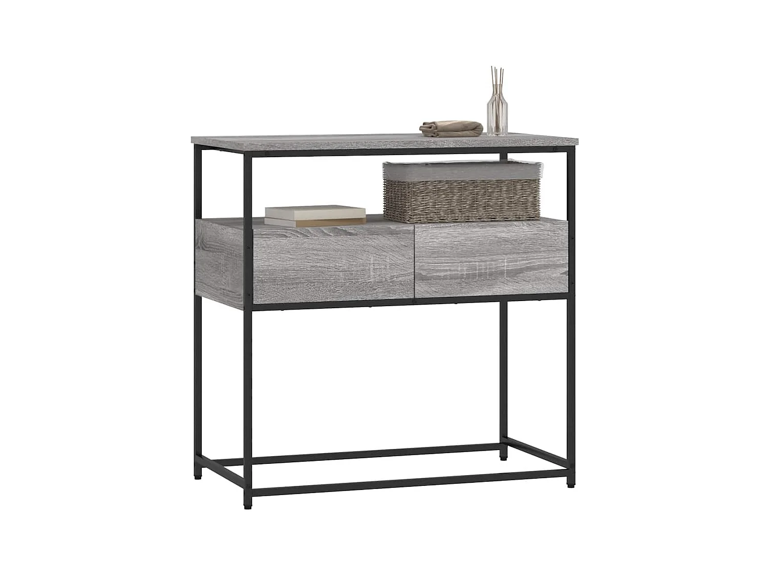 Table console sonoma gris 75x40x75 cm bois d'ingénierie