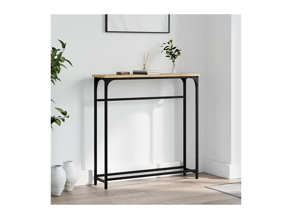 Table console chêne sonoma 75x19,5x75 cm bois d'ingénierie
