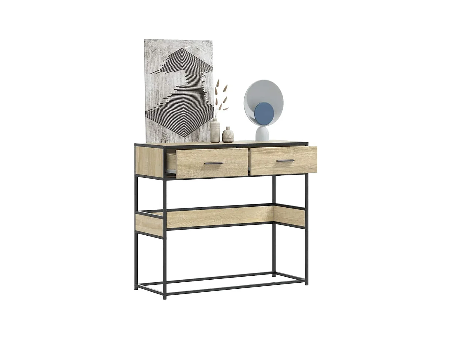 Table console chêne sonoma 90x35x80 cm bois d'ingénierie