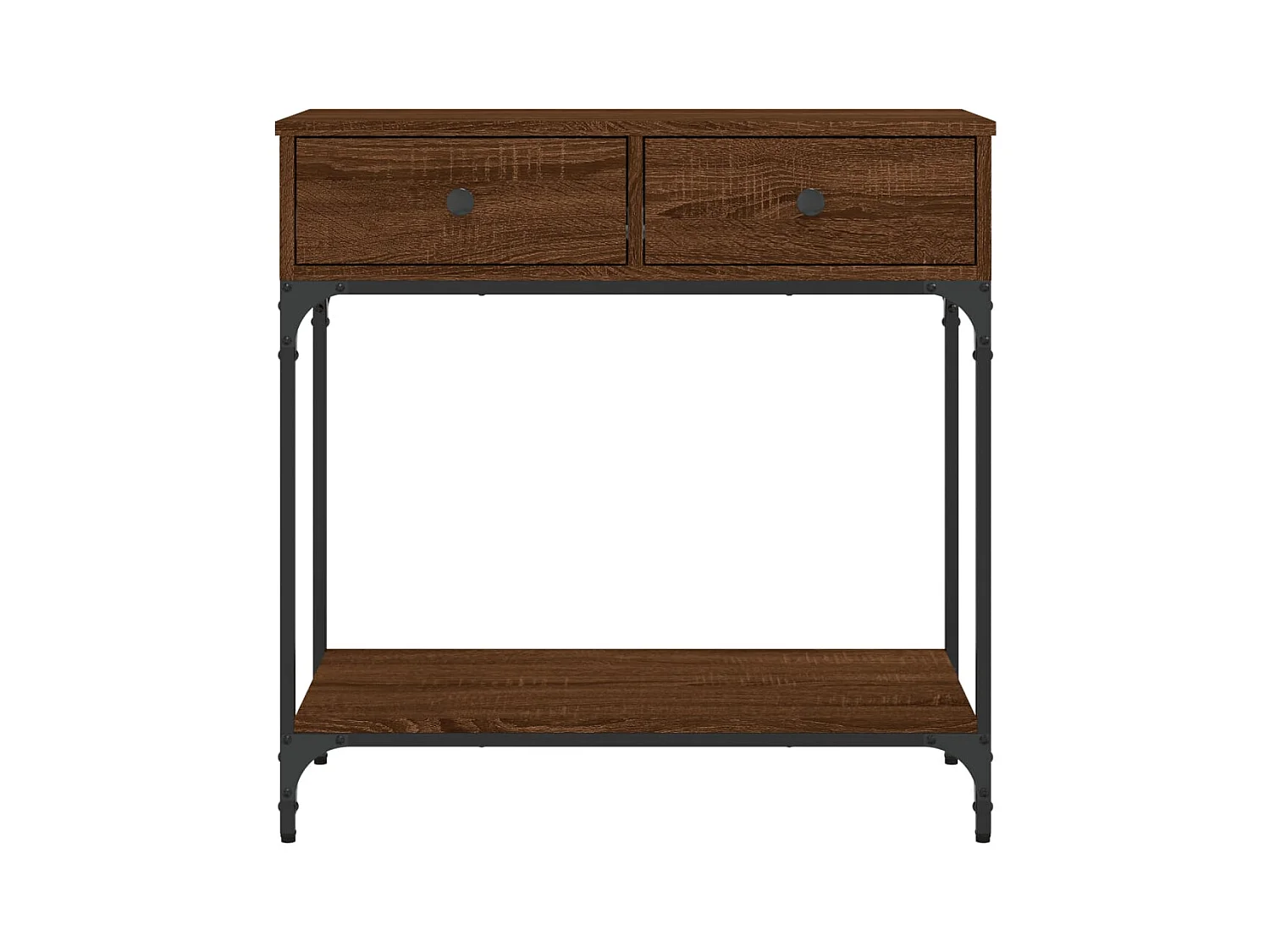 Table console chêne marron 75x34,5x75 cm bois d'ingénierie