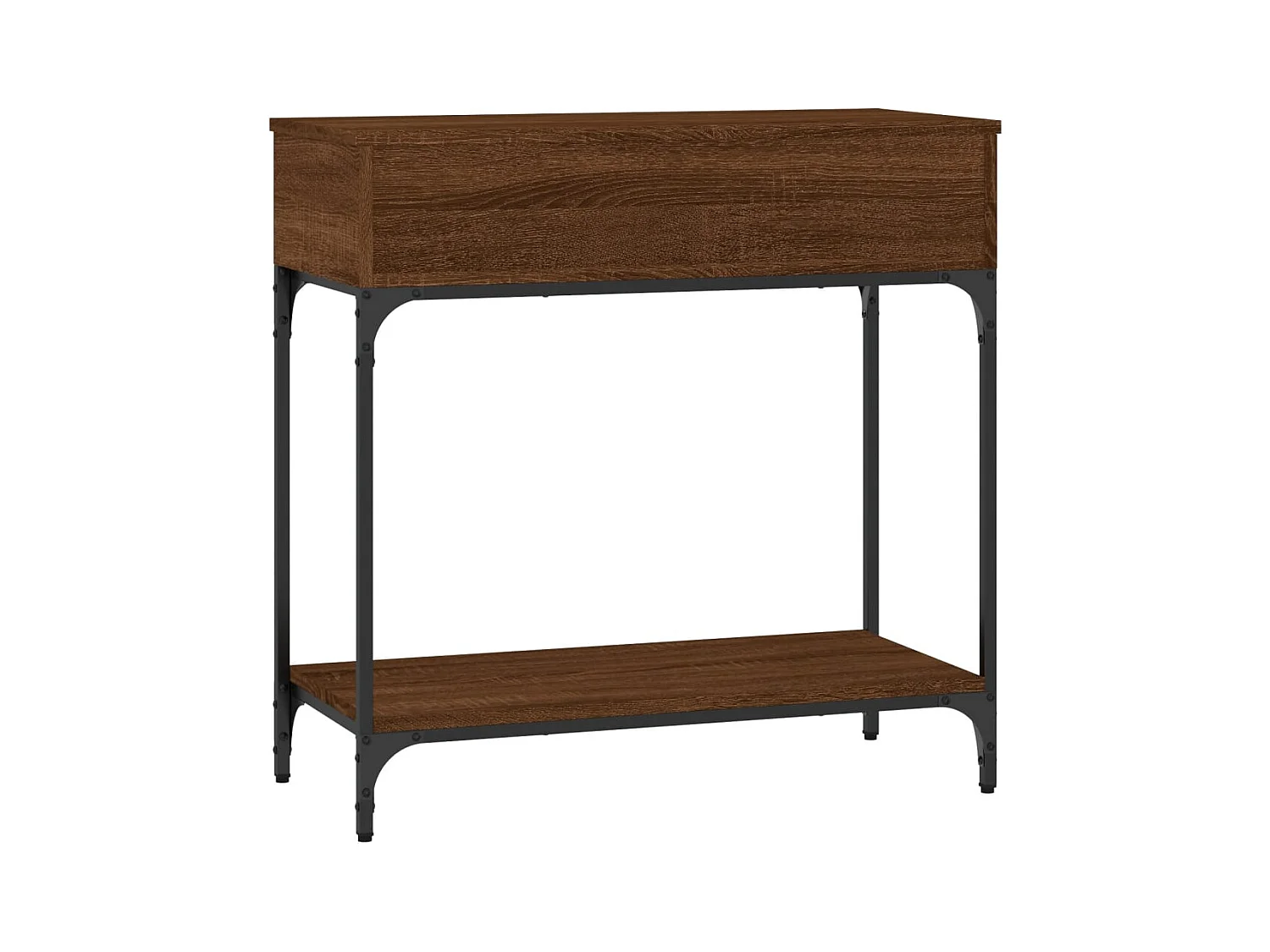 Table console chêne marron 75x34,5x75 cm bois d'ingénierie