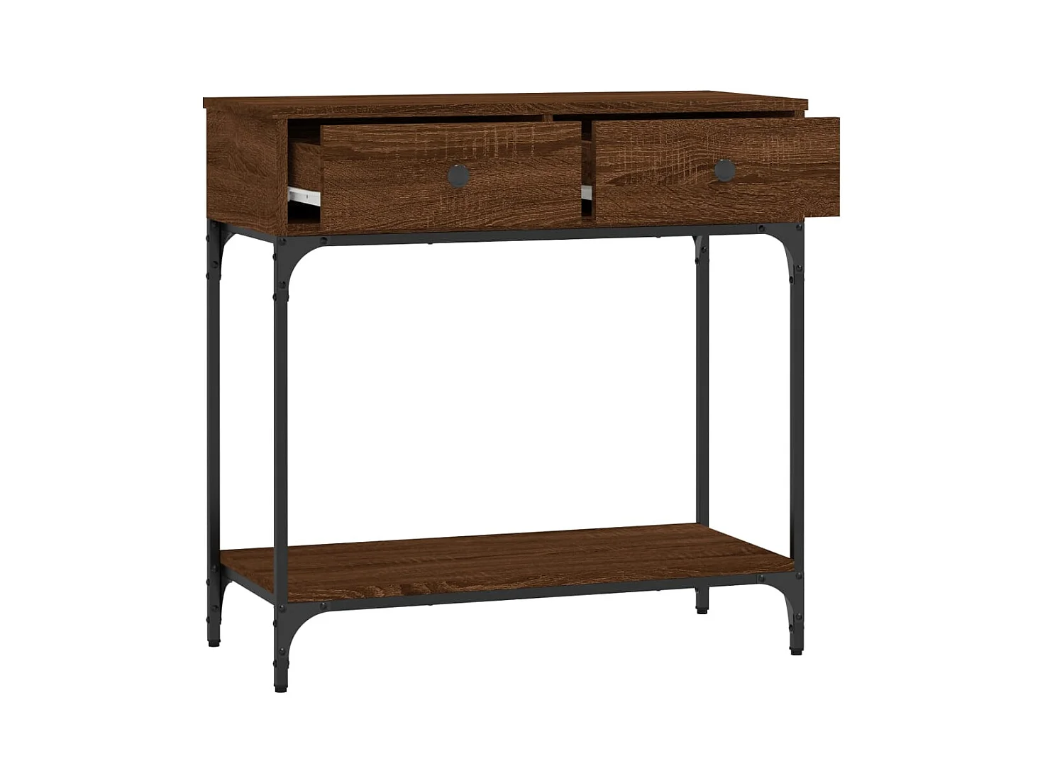 Table console chêne marron 75x34,5x75 cm bois d'ingénierie