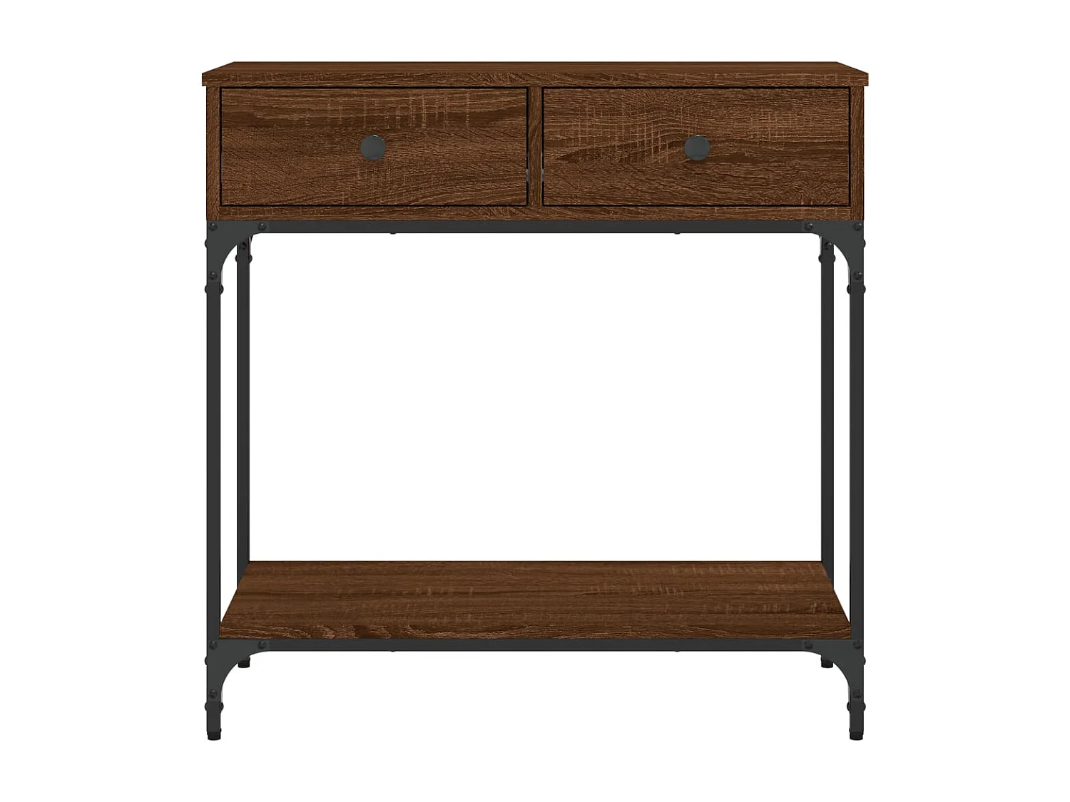 Table console chêne marron 75x34,5x75 cm bois d'ingénierie