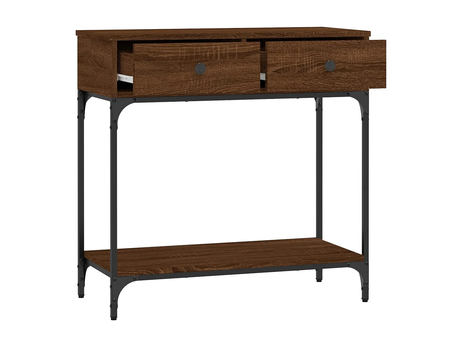 Table console chêne marron 75x34,5x75 cm bois d'ingénierie