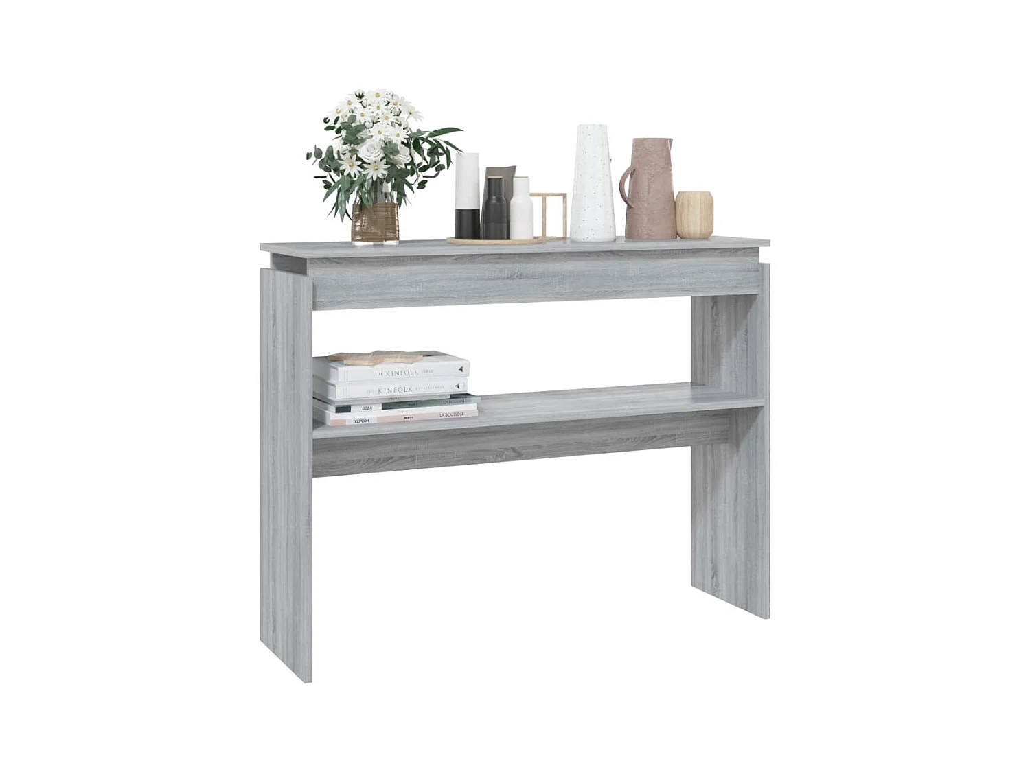 Sonoma grijze consoletafel 102x30x80 cm Technisch hout