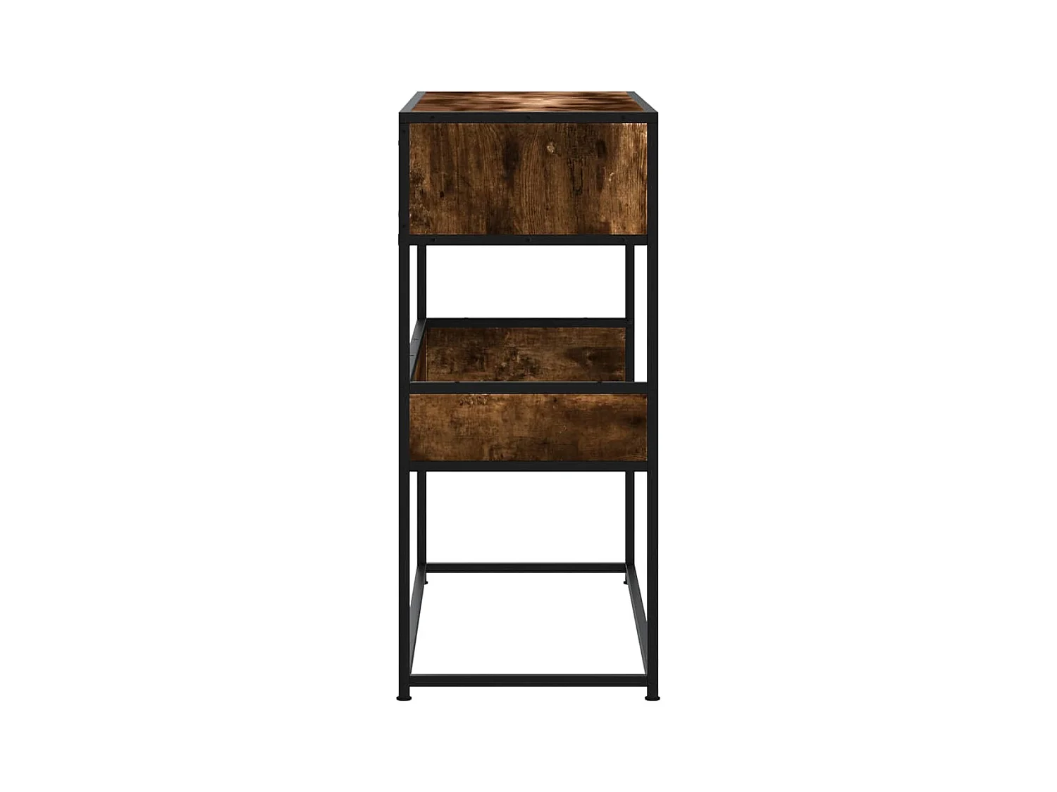 Table console chêne fumé 90x35x80 cm bois d'ingénierie