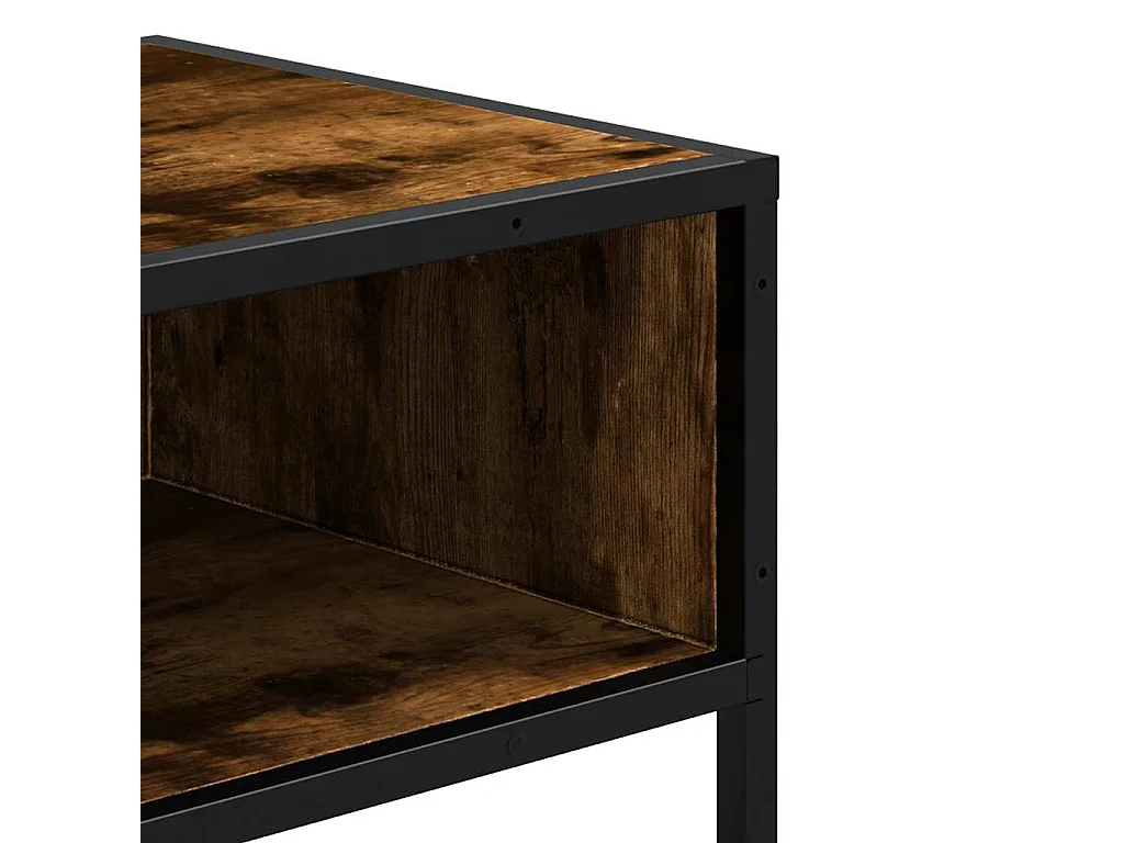 Table console chêne fumé 90x35x80 cm bois d'ingénierie