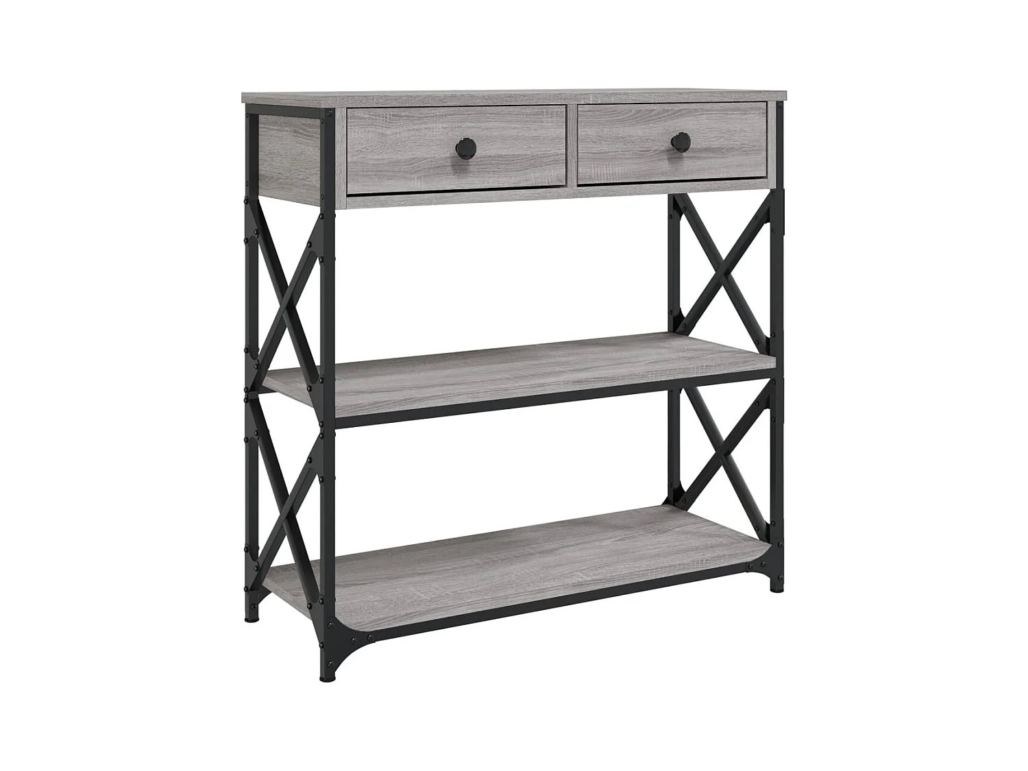 Table console sonoma gris 75x28x75 cm bois d'ingénierie